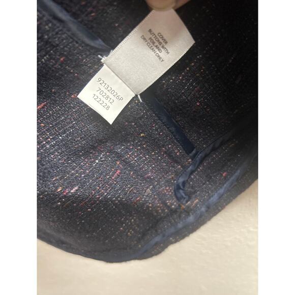 J. Jill Women’s Navy Tweed Cotton Blend Button Up Babydoll Jacket Large Petite - Picture 8 of 10